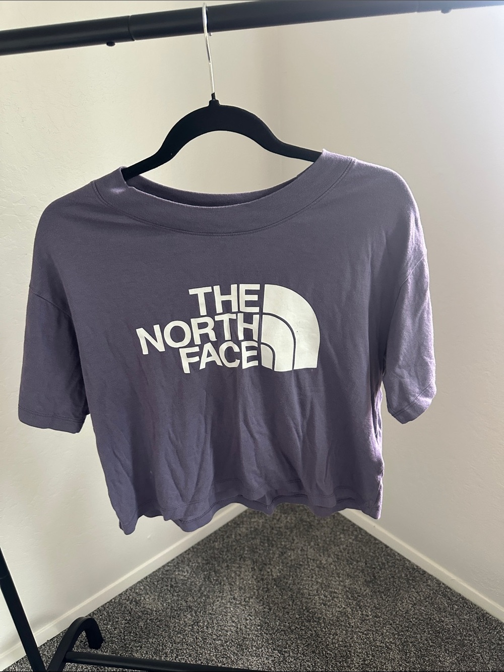 The North Face Lavender Cropped Logo Tee